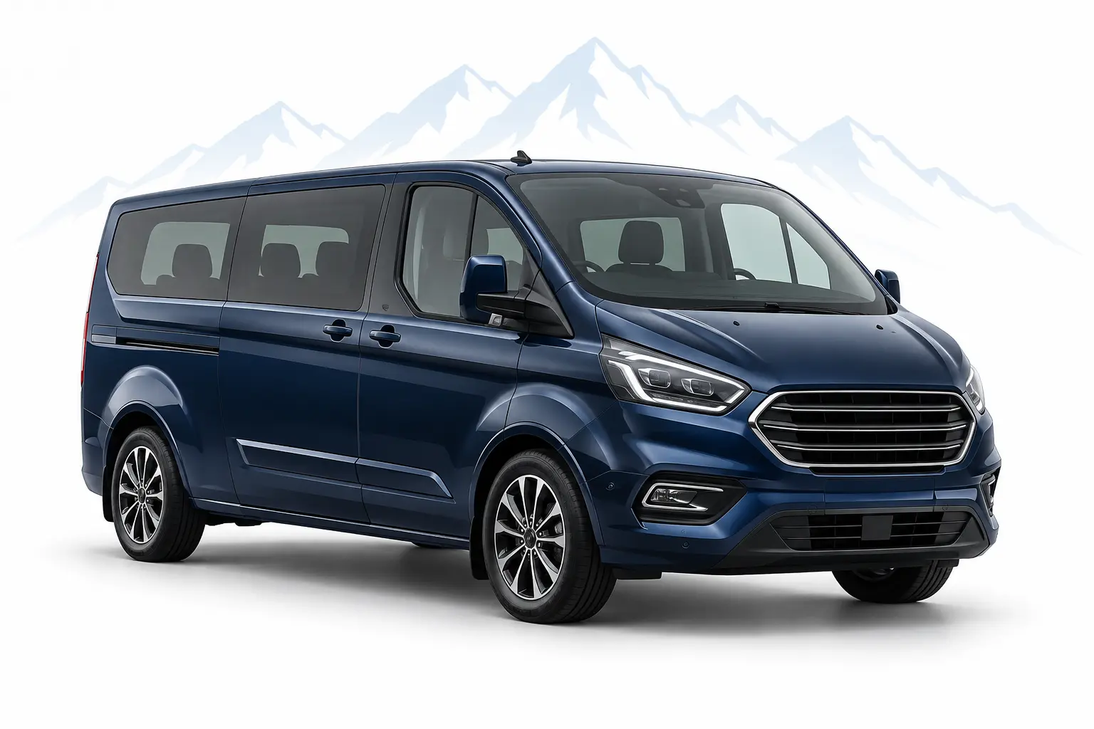 Modern eight-seat private transfer minibus by Alpine Buses