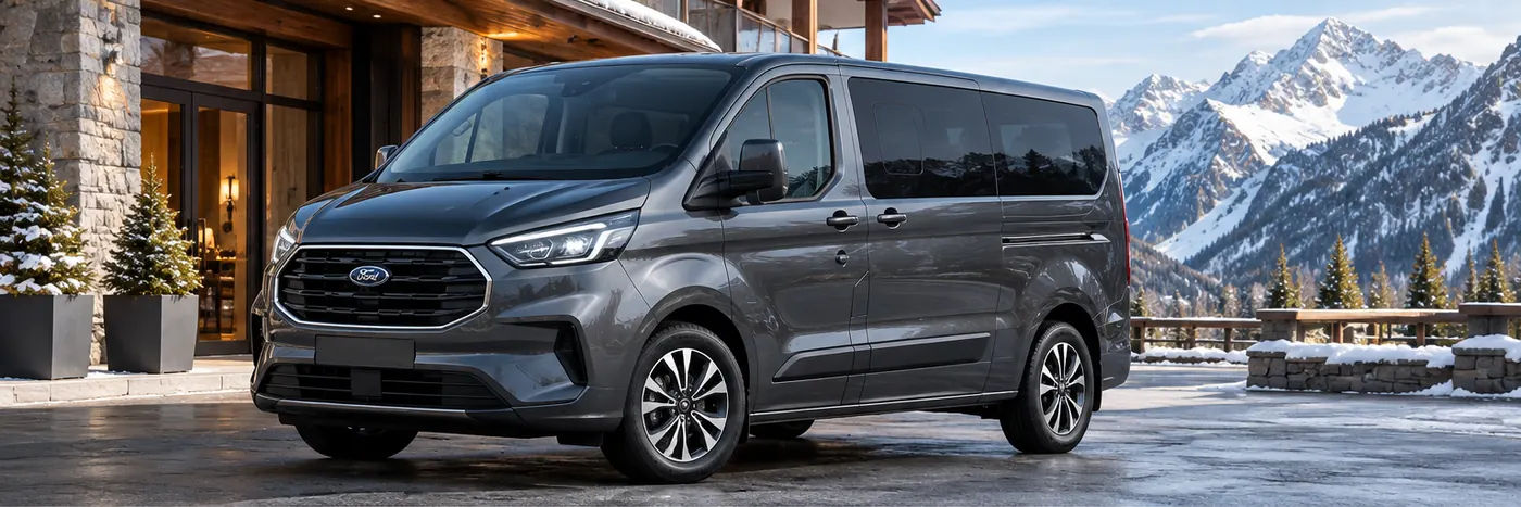 Ford Tourneo Custom for private Alpine airport transfers