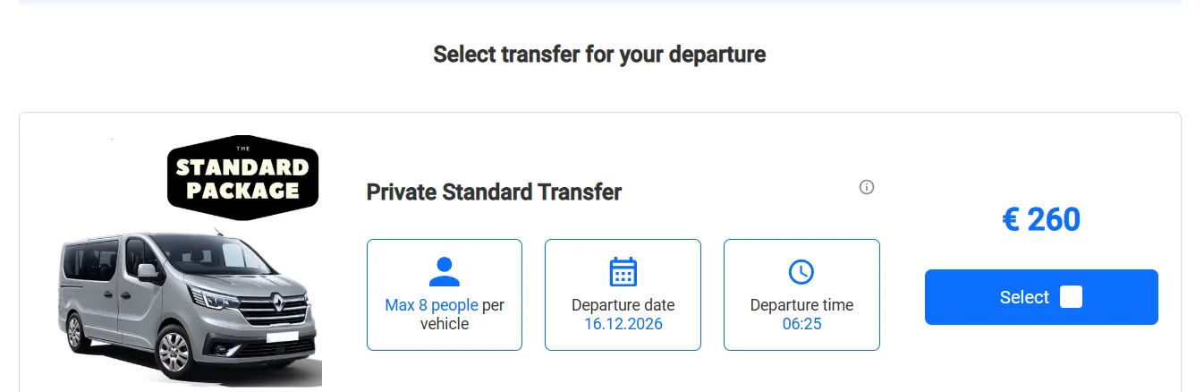 Select a private transfer with Alpine Buses