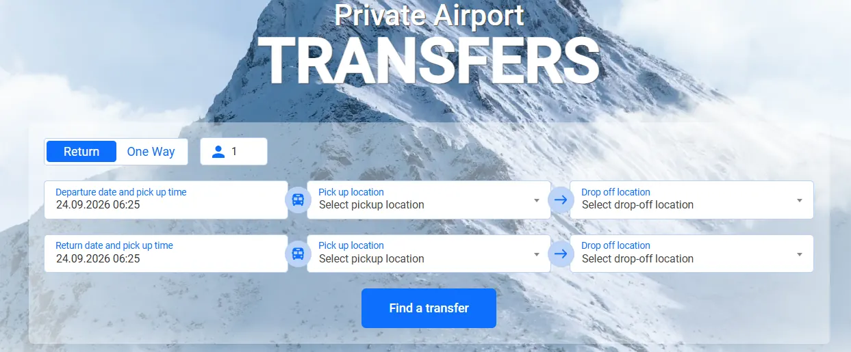 Search for a private transfer with Alpine Buses
